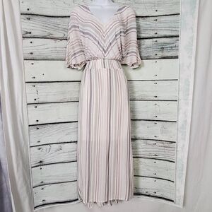Tribal Striped Maxi Dress Women’s Large G/L Flutter Sleeve Elastic Waist